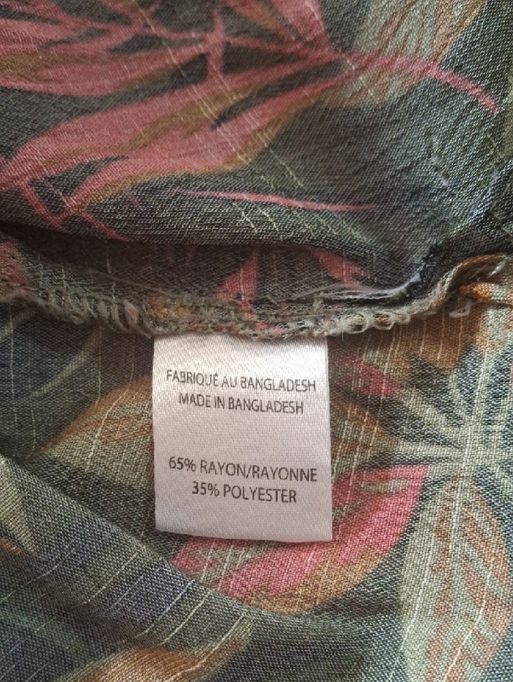 Lily Morgan Boho Floral Pintuck Blouse Pink Green S/P - Picture 5 of 8